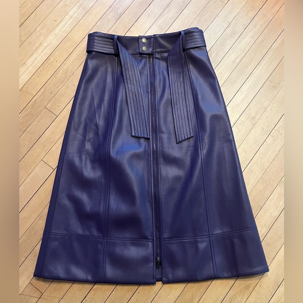 Marie Oliver leather midi skirt sz 6